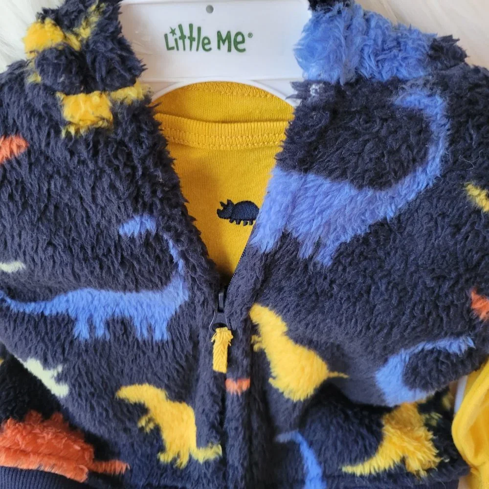Little Me Dinosaur 3 Piece Vest Set